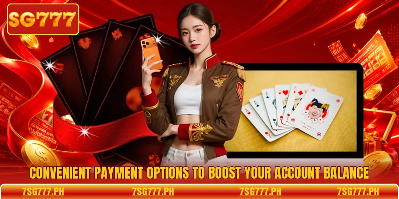 Convenient payment options to boost your account balance