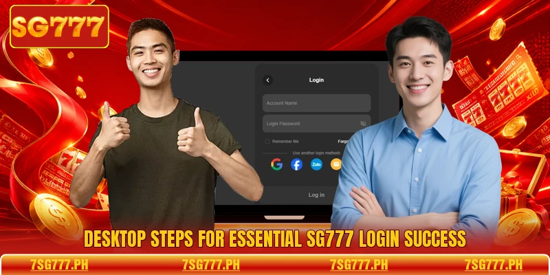 Desktop steps for essential SG777 login success